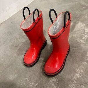 Western Chief Kids' Red Rain Boots with Black Trim